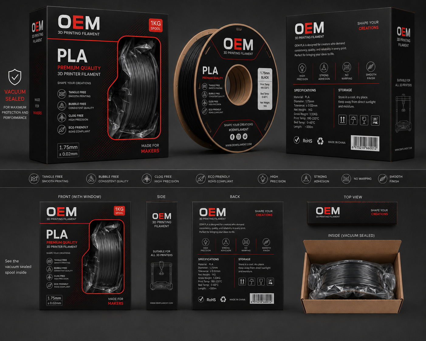 OEM filament packaging design